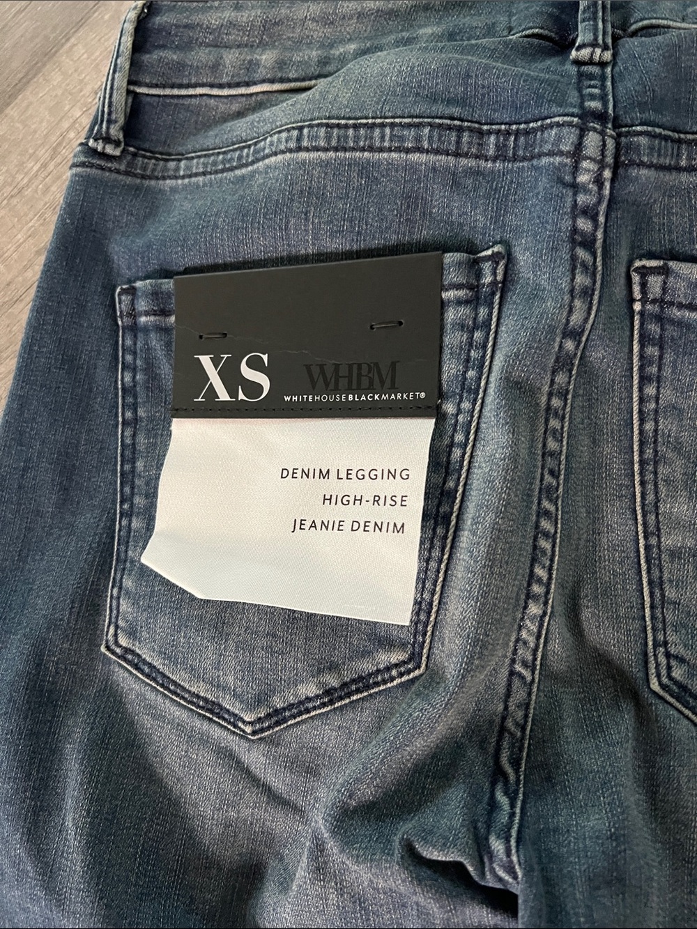 Women’s Denim Legging Jeans - Dark Wash Blue, XS - Picture 2 of 5